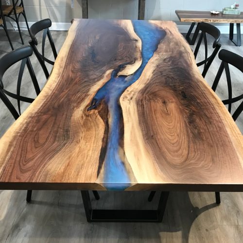 Custom Live Edge Epoxy River Conference Tables by WoodLab