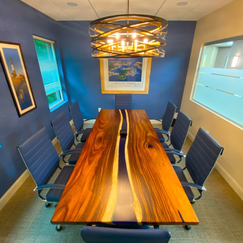 Live Edge and Epoxy RIver Conference Tables by WoodLab of New York