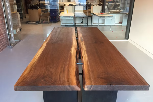 Custom Live Edge Epoxy River Conference Tables by WoodLab of New York