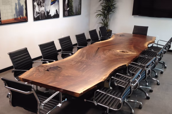 Custom Live Edge Epoxy River Conference Tables by WoodLab of New York