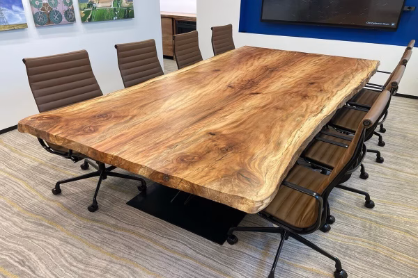 Custom Live Edge Epoxy River Conference Tables by WoodLab of New York