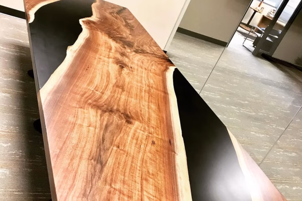 Custom Live Edge Epoxy River Conference Tables by WoodLab of New York