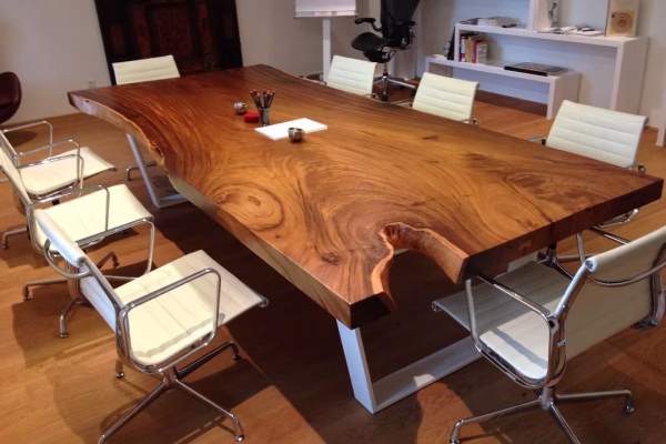 Custom Live Edge Epoxy River Conference Tables by WoodLab of New York