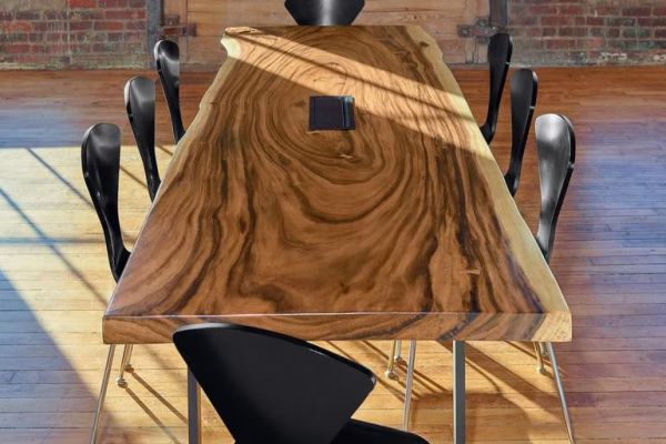 Custom Live Edge Epoxy River Conference Tables by WoodLab of New York