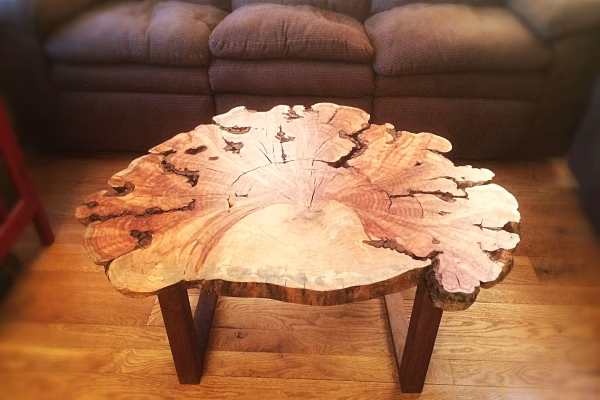 Custom Live Edge Living Room Table by WoodLab of New York