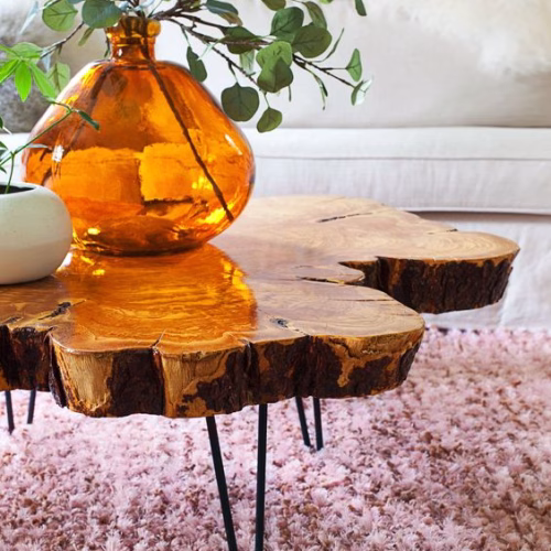 Custom Live Edge Living Room Table by WoodLab of New York