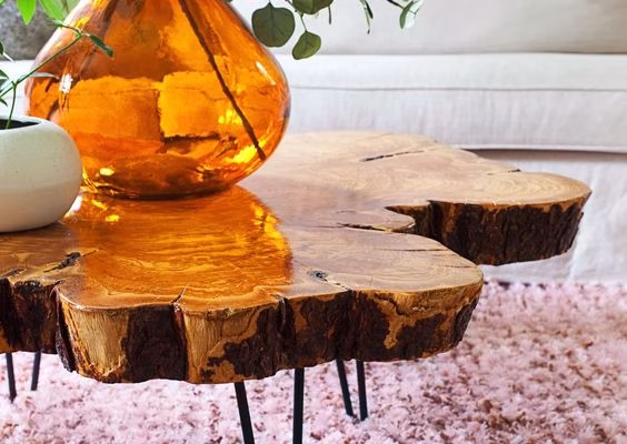 Custom Live Edge Living Room Table by WoodLab of New York