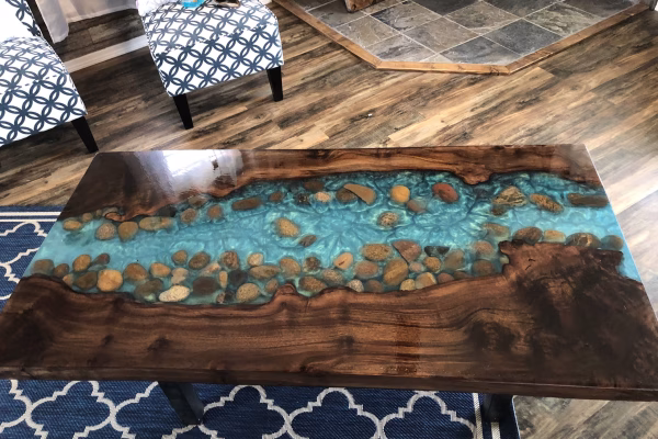 Custom Epoxy River Living Room Table by WoodLab